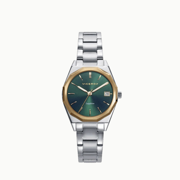 RELOJ ACERO IP DORADO BRAZALETE SRA VA