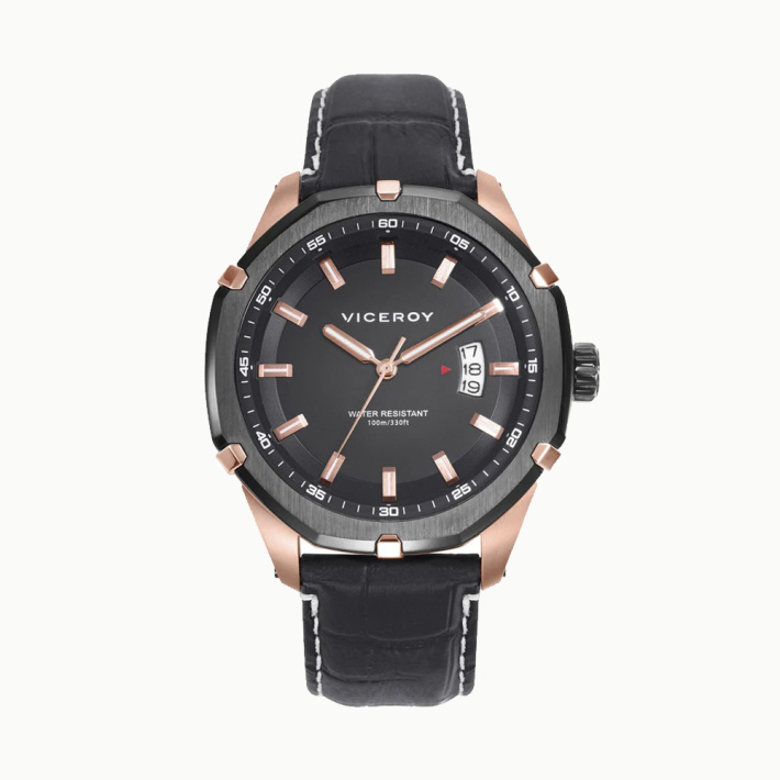 RELOJ ACERO IP ROSA Y NEGRO CORREA SR VA