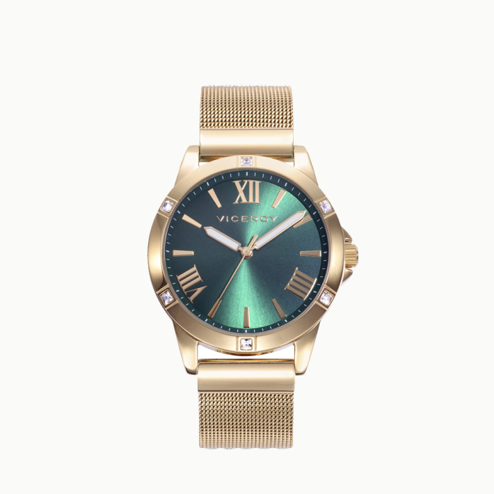 RELOJ ACERO IP DORADO BRAZALETE SRA VA