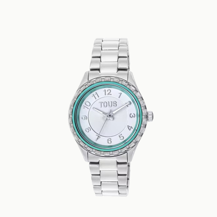 RELOJ TOUS MINI T-BEAR SS BISEL VERDE MENTA