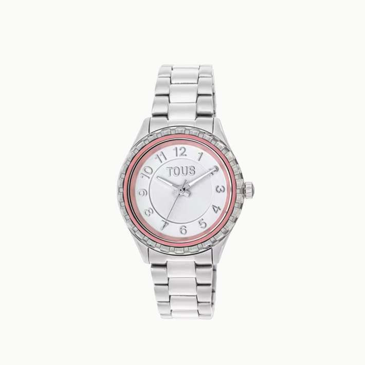 RELOJ TOUS MINI T-BEAR SS BISEL ROSA