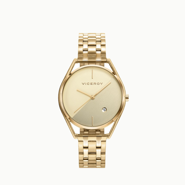 RELOJ ACERO IP DORADO BRAZALETE SRA VA