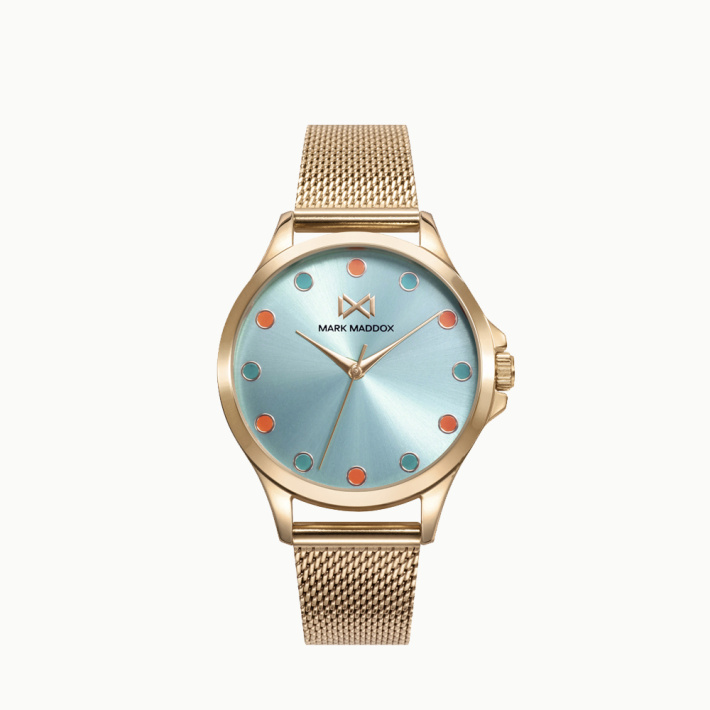 RELOJ ACERO IP DORADO BRAZALETE SRA MM