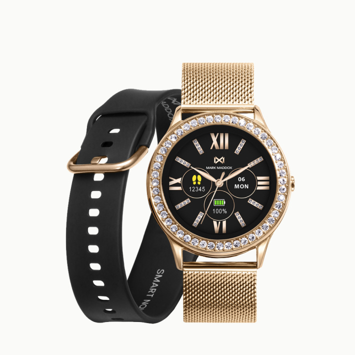 PACK RELOJ SMART METAL IP DORADO BRAZALETE SRA MM