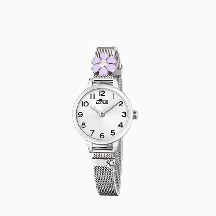 RELOJ LOTUS NIÑA ACE.ESF.PLATA.FLOR LILA