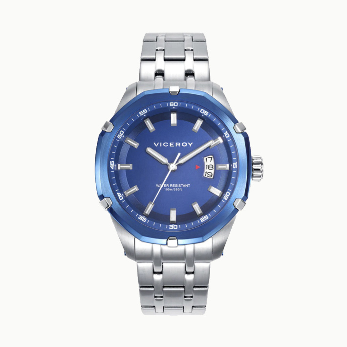 RELOJ ACERO IP AZUL BRAZALETE SR VA