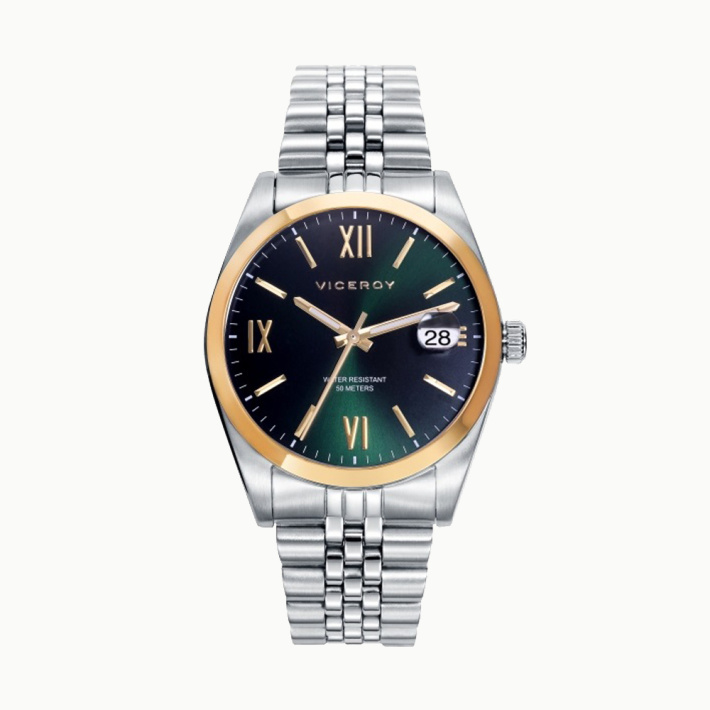 RELOJ ACERO IP DORADO BRAZALETE SR VA