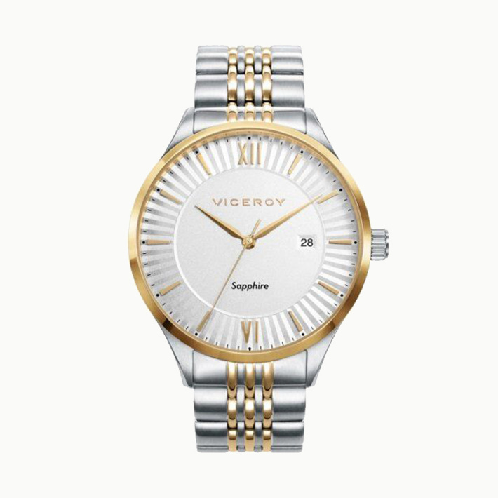 RELOJ ACERO IP DORADO BRAZALETE SR VA