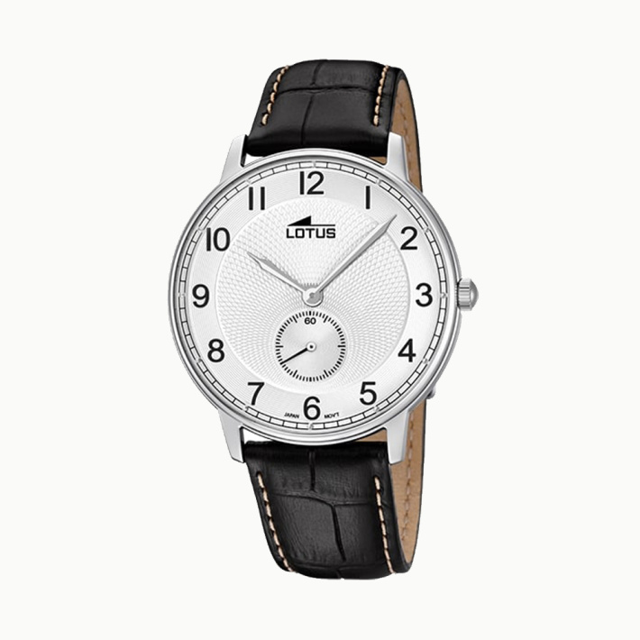 RELOJ LOTUS CAB.ACE.COR.ESF.PLATEAD.NEGRO